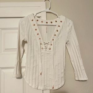 Euc Free People (s/p) White Rose Gold Grommet